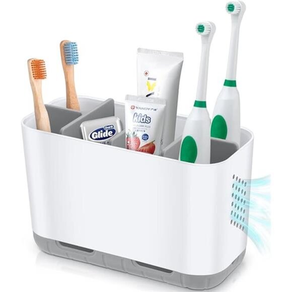 Toothbrush and Toothpaste Holder Drainage for Bathroom Countertop - Picture 6 of 6